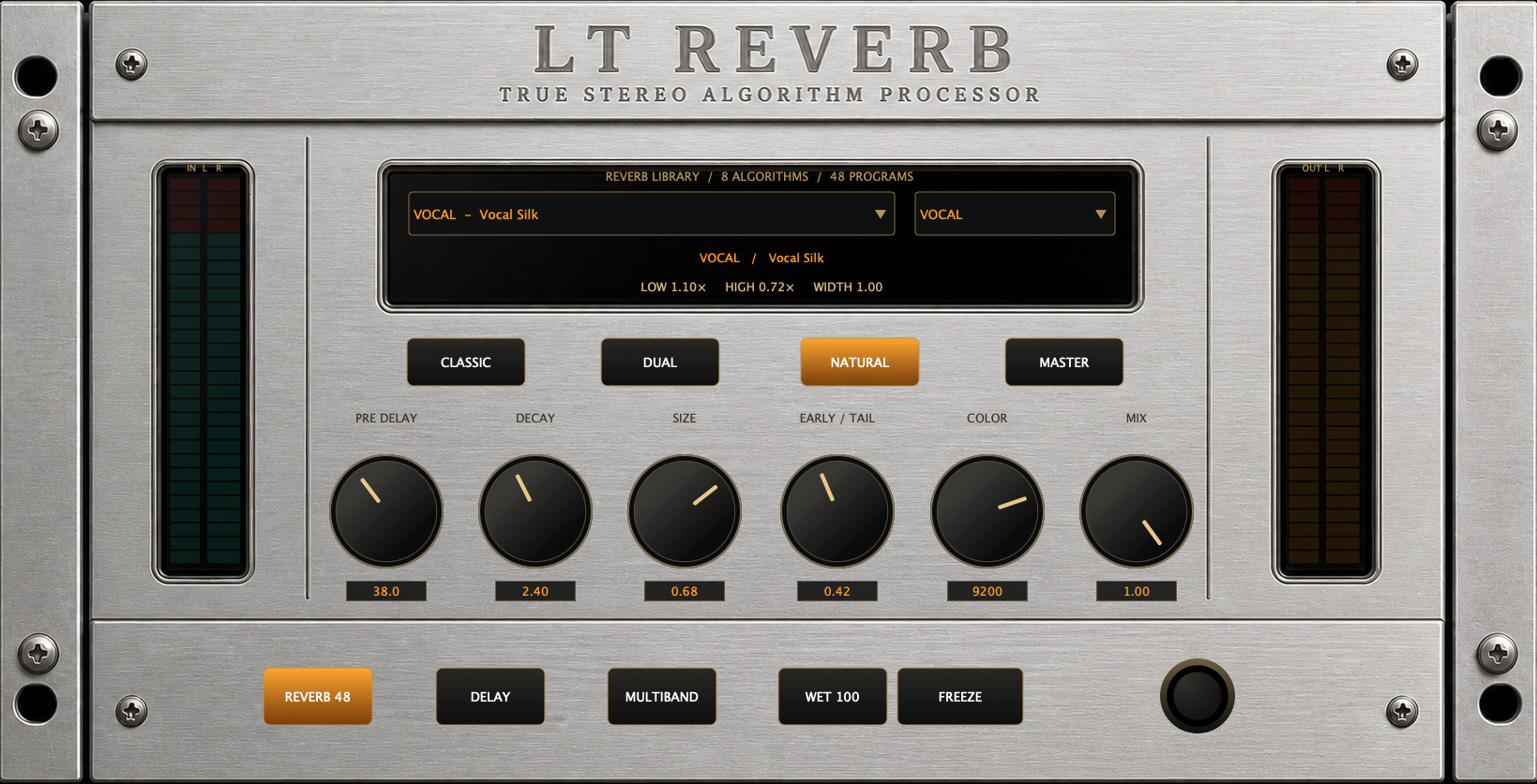 LT Reverb plugin interface