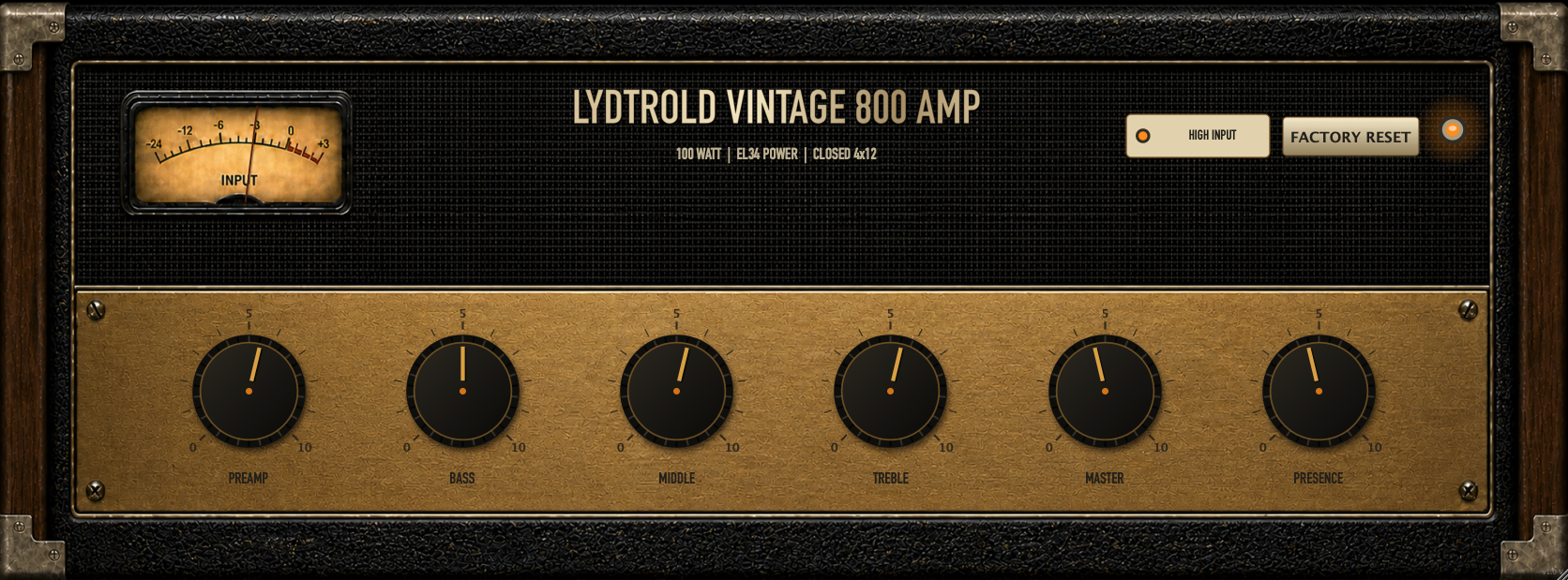 Vintage 800 Amp plugin interface