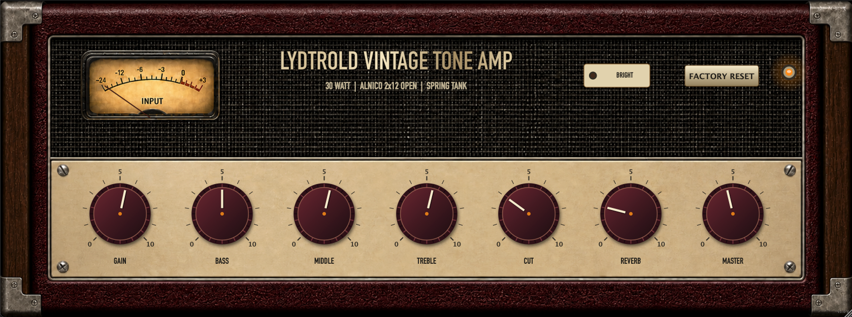 Vintage Tone Amp plugin interface