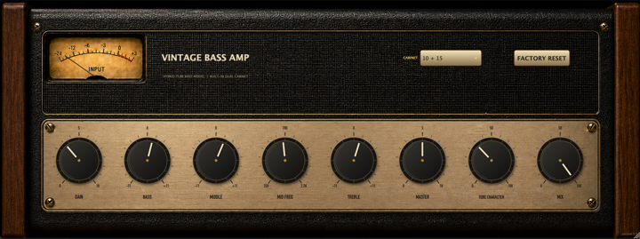 Vintage Bass Amp plugin interface